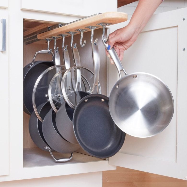 Estensibili Supporti per Coperchi di Pentole, Multifunzione Piroscafo, Porta Coperchi, Piccolo