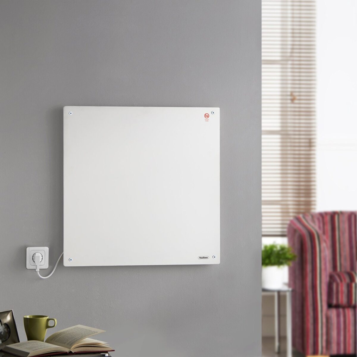 VonHaus 450W Wall Mounted Electric Flat Panel Heater &ndash; Paintable Slimline Low Energy Eco Ceramic Space Heater&#8230; image in Electronics category at pixy.org