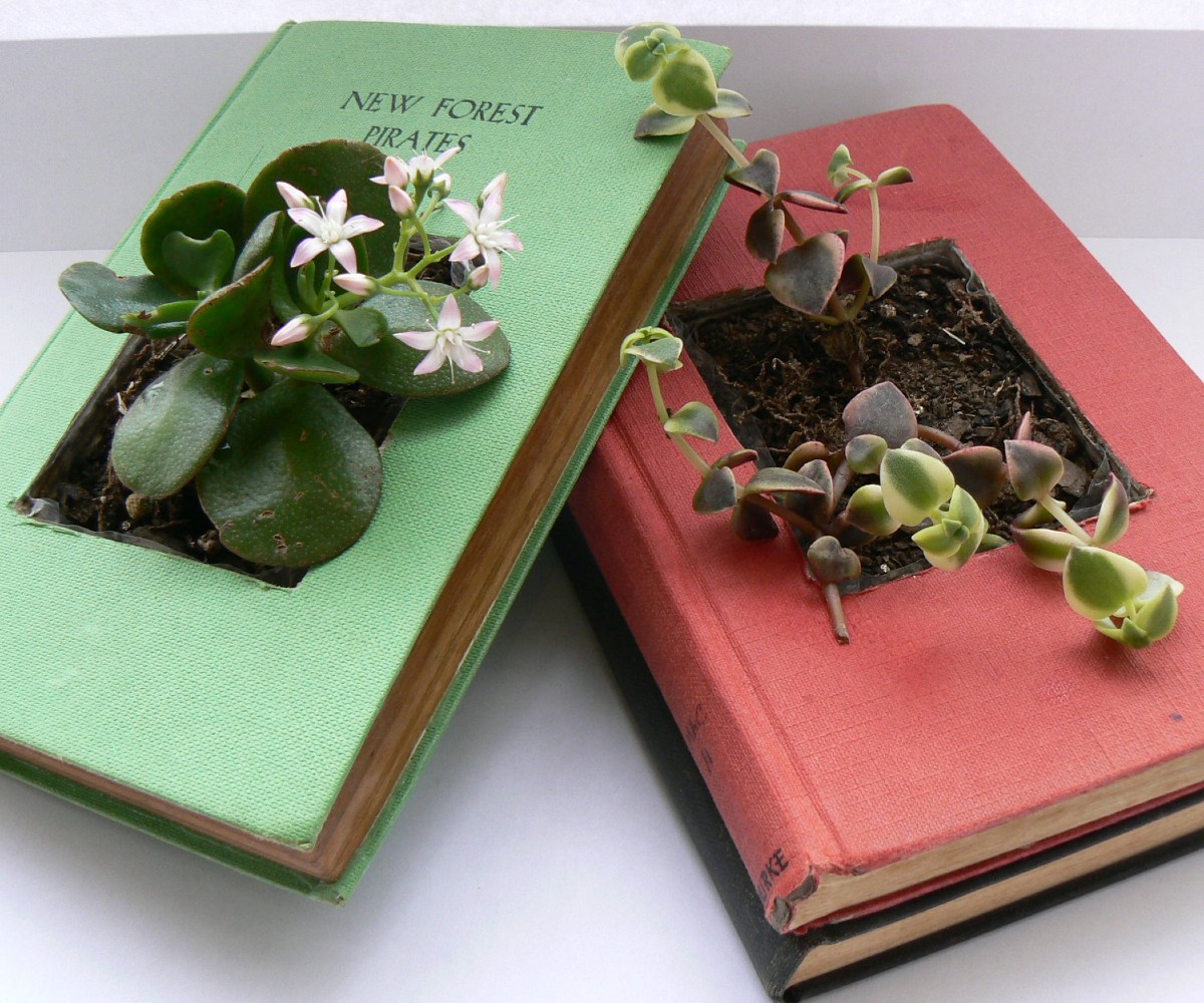 Fioriere con i libri antichi 