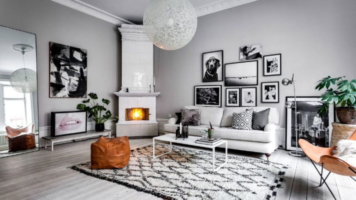 Galleria foto 'Tappeto per il soggiorno scandinavo: 10 idee e foto' - foto 5