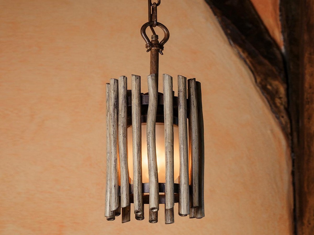 lampade-ferro-battuto-esterni-decorata-bambù