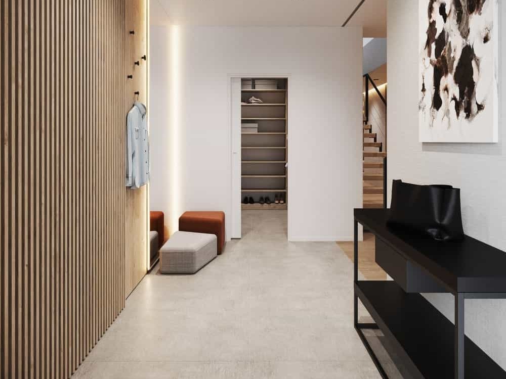 ingresso bianco e nero arredamento