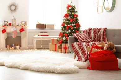 Coperta natalizia (100 x 75 cm) e peluche Lucien Rosso - Addobbi natalizi per la casa