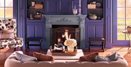 Pareti soggiorno color viola: 10 idee e foto