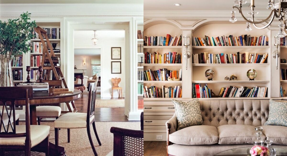 soggiorno con librerie