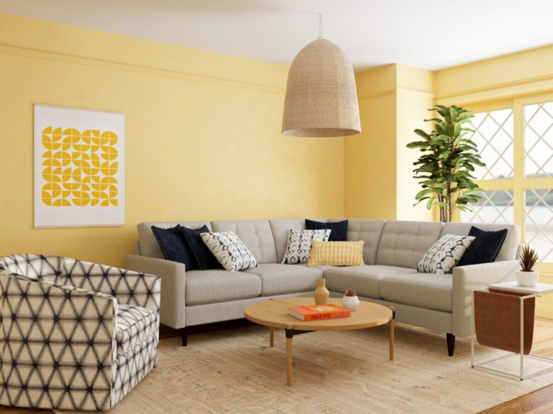 Soggiorno pareti color limone: 10 idee e foto