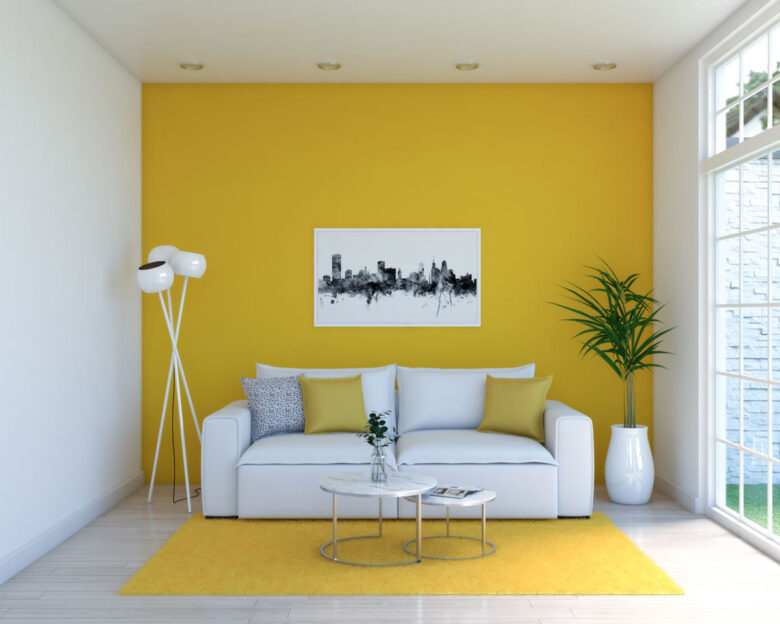 Soggiorno pareti color limone: 10 idee e foto