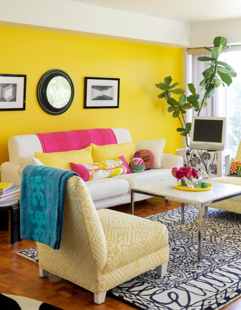 Soggiorno pareti color limone: 10 idee e foto