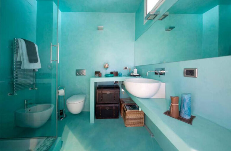 Pareti del bagno color acquamarina: 10 idee e foto