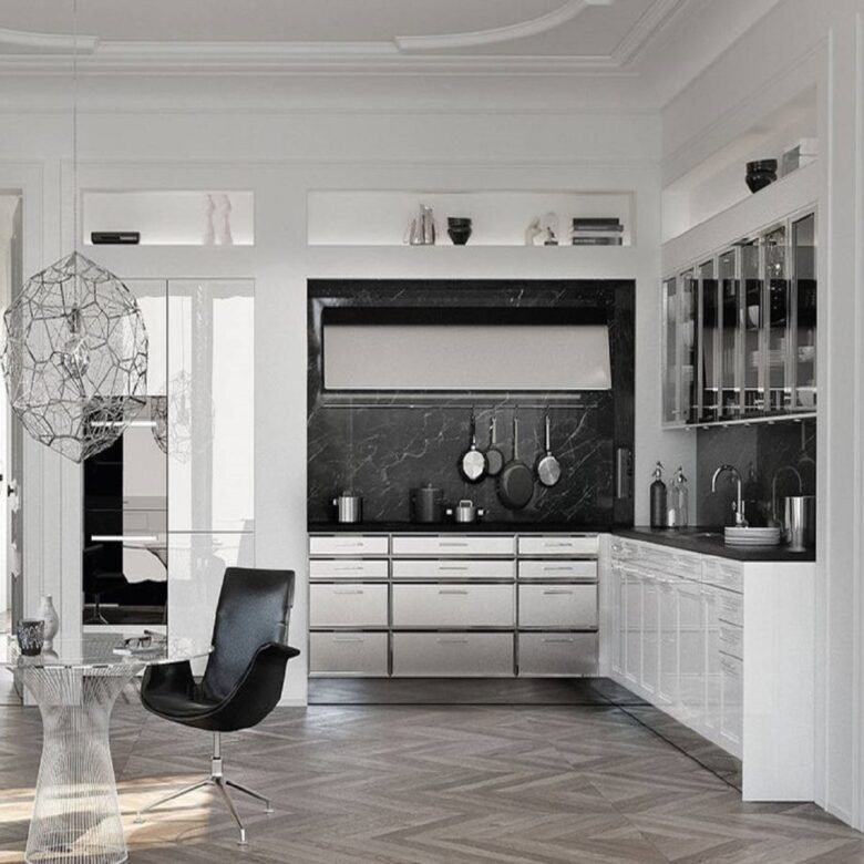 Come disporre i mobili in una cucina ad angolo: 10 idee e foto