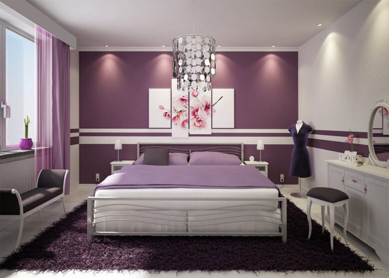 Camera da letto pareti color melanzana: 10 idee e foto