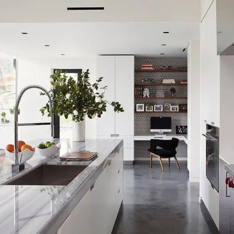 Progetto di cucina/ufficio in casa: 10 idee e foto