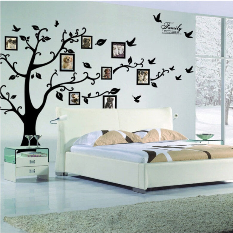 Stickers murali per la camera da letto: 9 idee efficaci