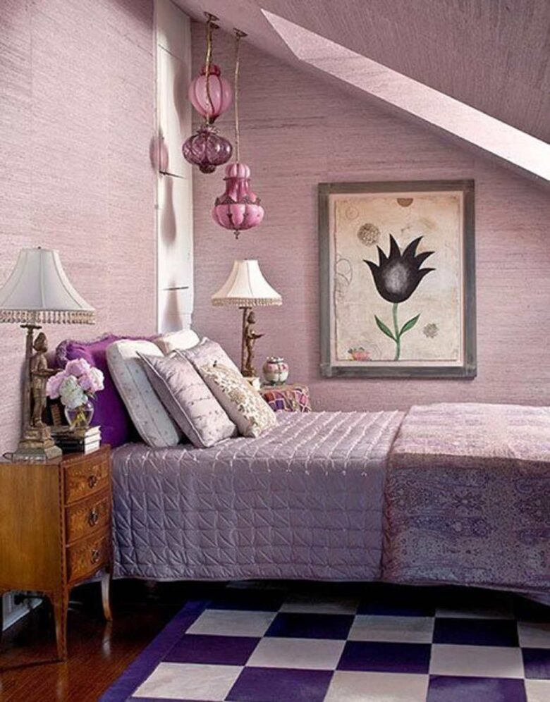 Pareti camera da letto color ametista: 8 idee e foto