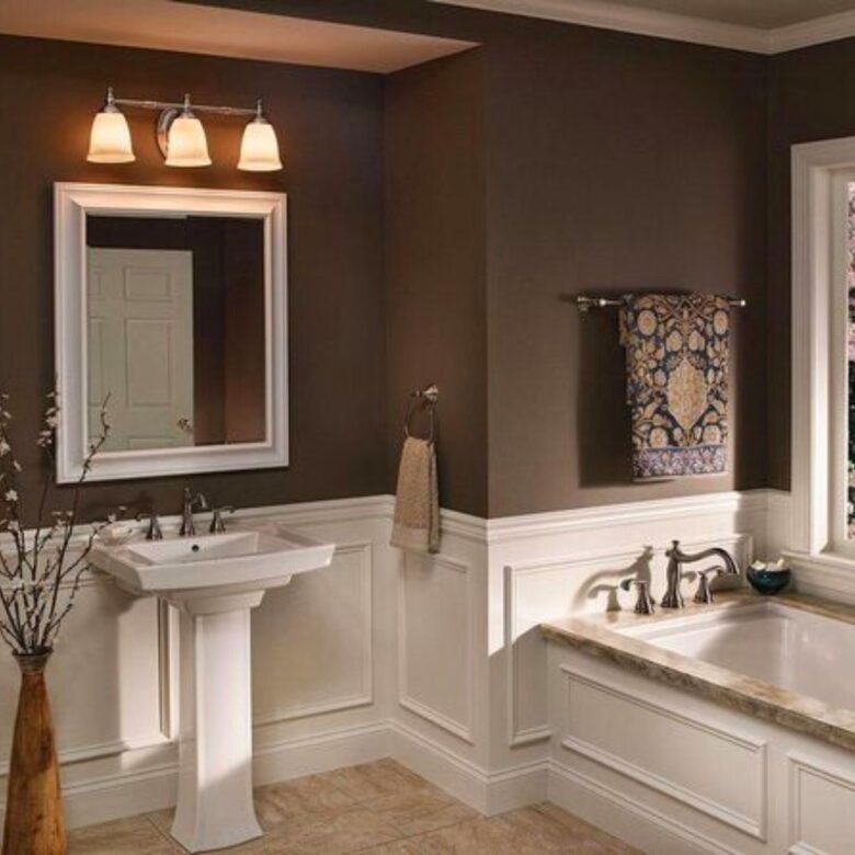 Bagno pareti color mogano: 10 idee e foto