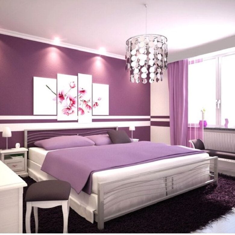 Parete camera da letto color cardo: 10 idee e foto