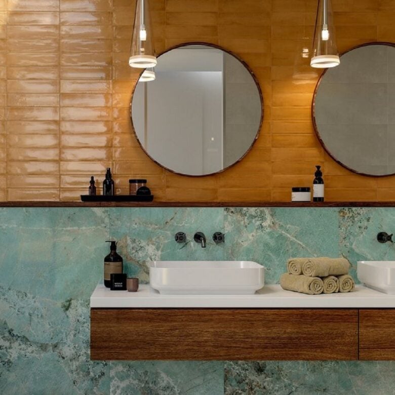 Bagno pareti color ambra: 10 idee e foto
