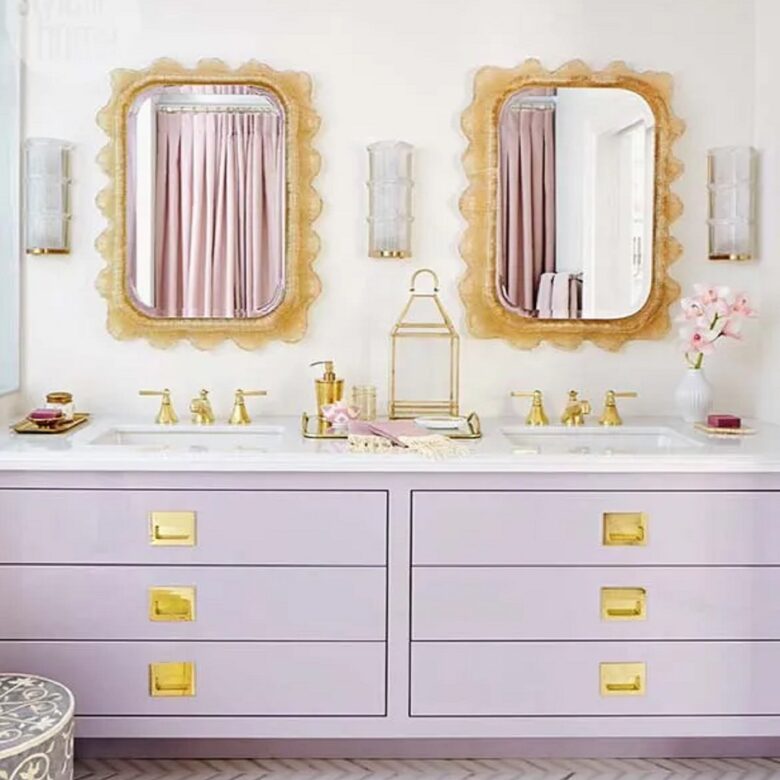 Pareti bagno color fucsia bordesto lillato: 10 idee e foto innovative