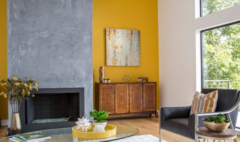 Pareti color giallo miele