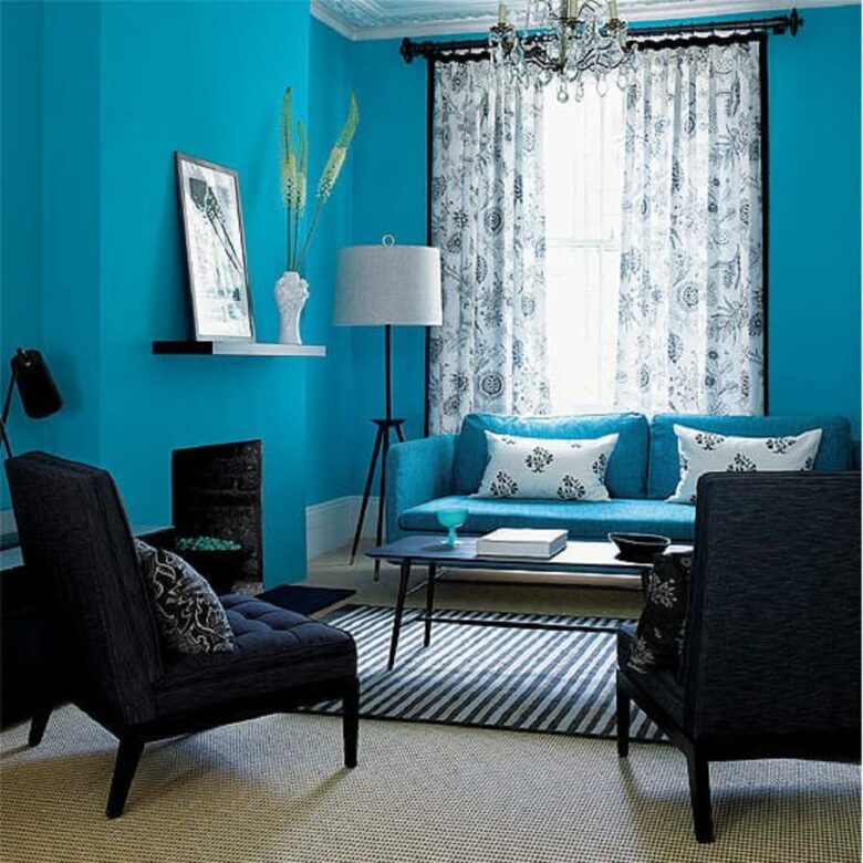 Pareti soggiorno color ciano: 8 idee e foto rivoluzionarie Pareti soggiorno color ciano: 8 idee e foto rivoluzionarie