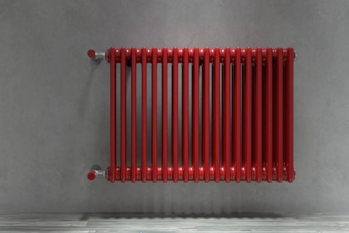 Termosifone dipinto di rosso Termosifone dipinto di rosso