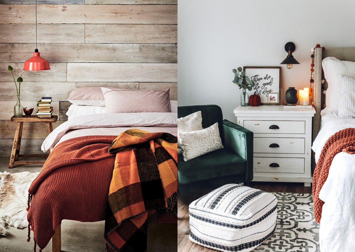 camera da letto arredo autunno plaid e cuscini camera da letto arredo autunno plaid e cuscini