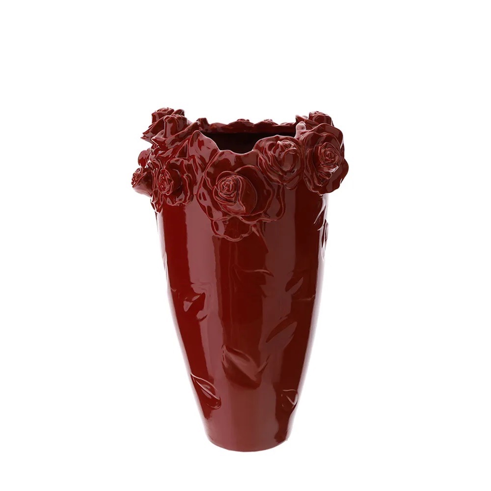 Vaso scultura rose, in gres Vaso scultura rose, in gres