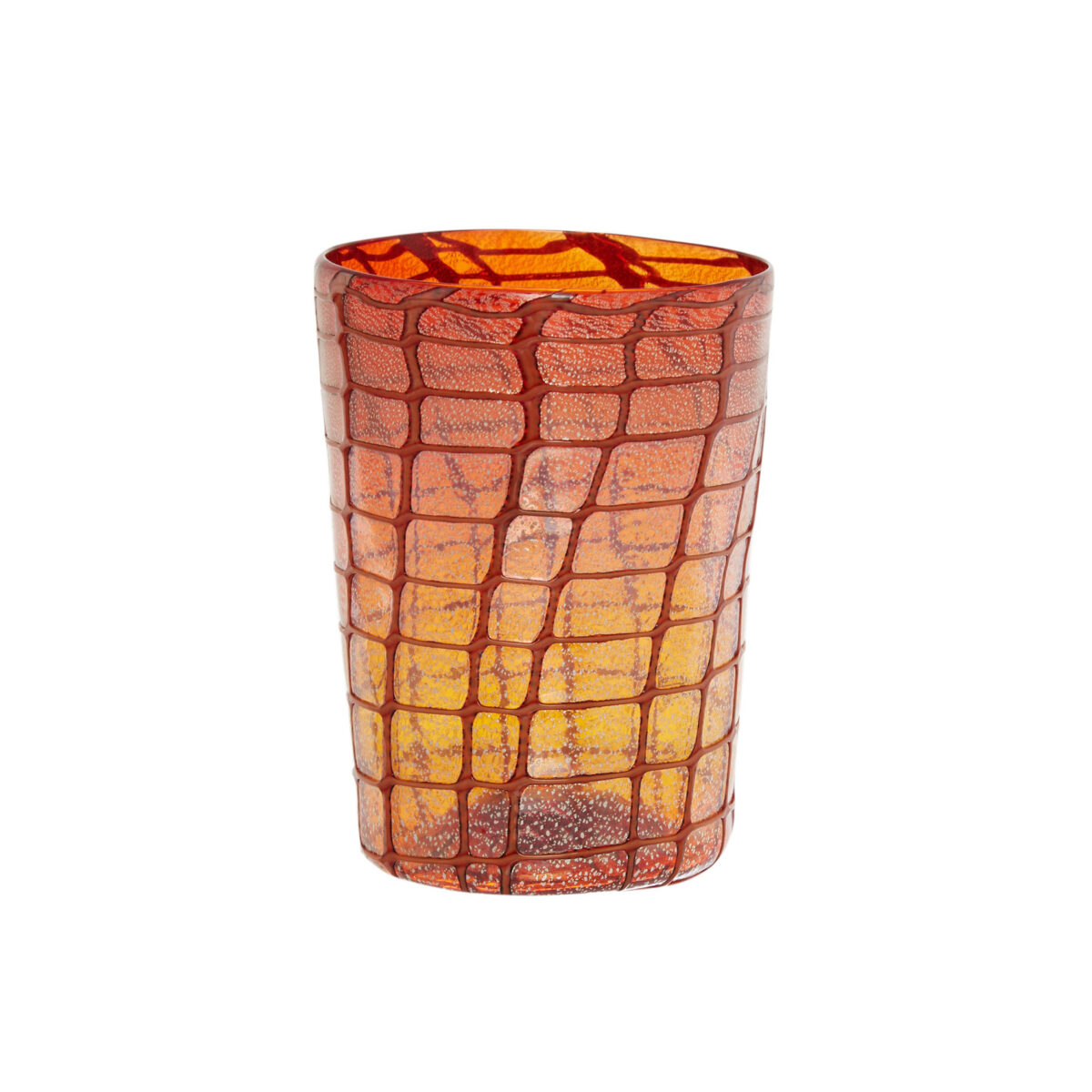 Bicchiere vetro di Murano decorazione a rete Bicchiere vetro di Murano decorazione a rete