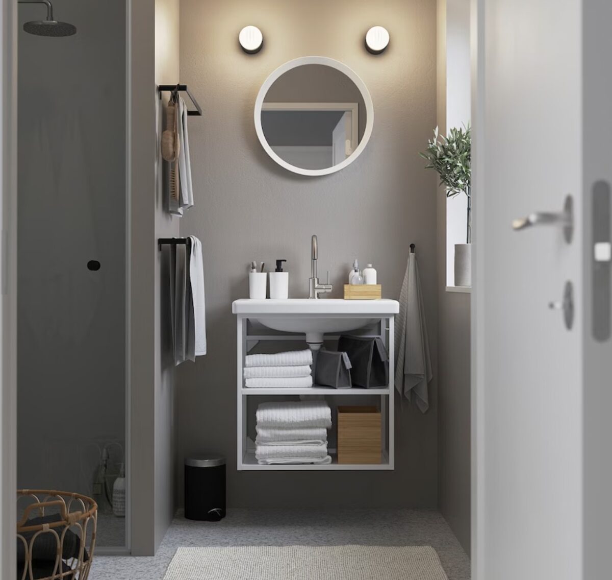 ENHET / TVÄLLENMobile lavabo a giorno/2 ripiani, bianco ENHET / TVÄLLENMobile lavabo a giorno/2 ripiani, bianco